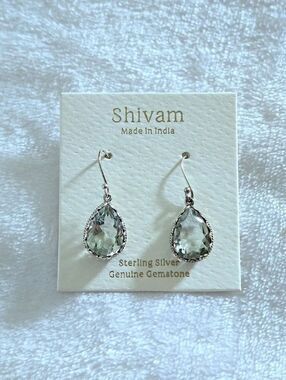 Shivam Green💚 Amethyst Teardrop💧Earrings